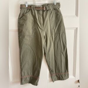 Finlha | Y2K Olive Green Cargo Capris with Belt
